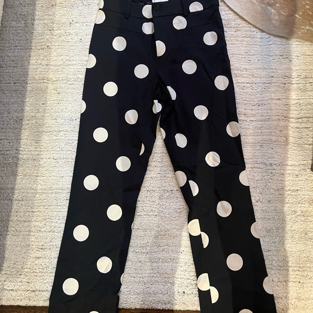 Anthropologie Black Pants with White Dots